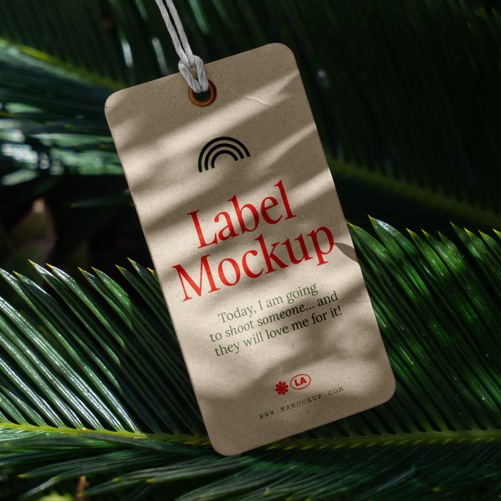 Free Hanging Label PSD Mockup