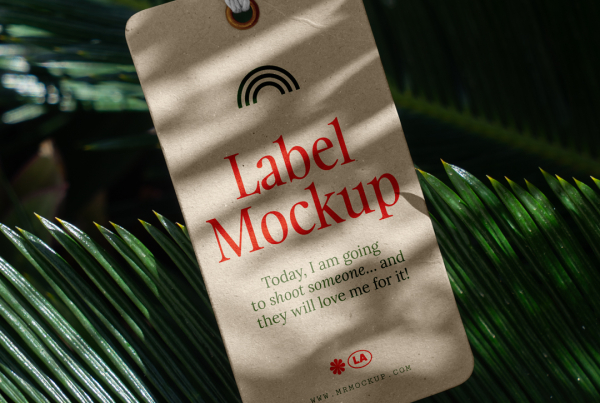 Free Hanging Label PSD Mockup