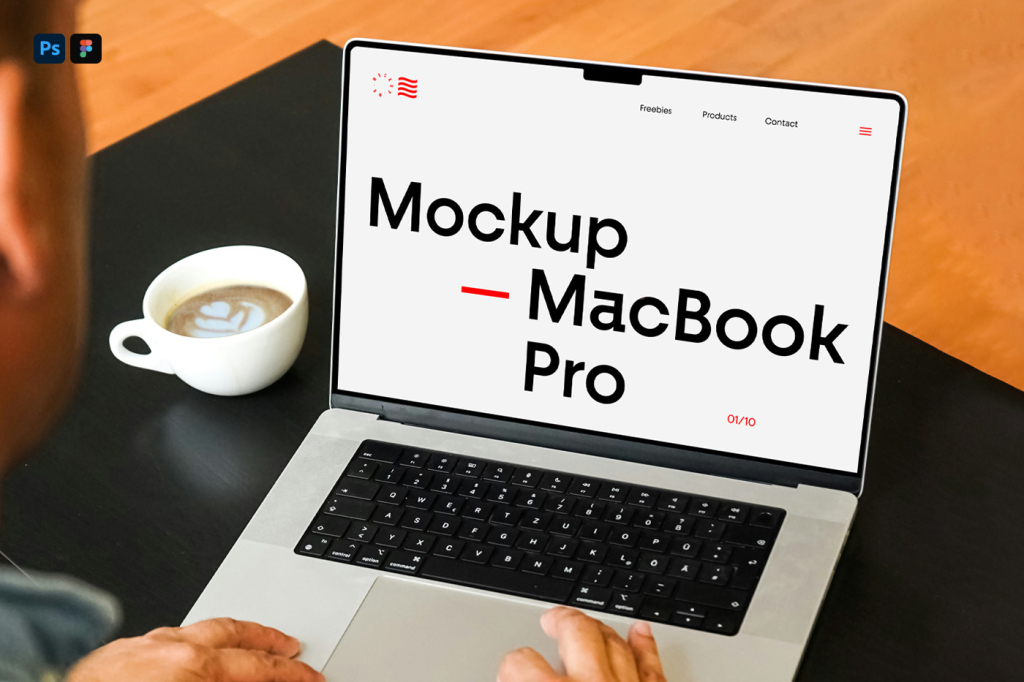 Free Men Working on MacBook Pro Mockup
