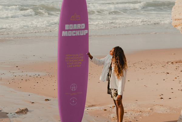 Free Standing Surfboard Mockup