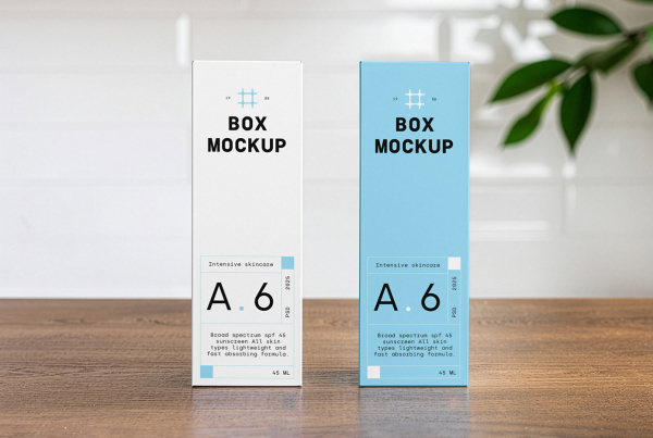 Free Two Vertical Boxes Mockups