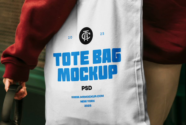 Free Woman Wearing Cotton Bag Mockup