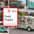 Product cover image from Food Truck Mockups showing six scenes from the product.