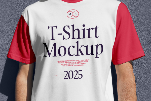 A front-view apparel mockup featuring a man standing outdoors against a dark grey textured concrete wall in natural sunlight. He wears a plain, blank white crewneck t-shirt with loose short sleeves, showcasing realistic fabric folds and shadows ideal for apparel brand designs. Free Front View Men Wearing T-Shirt Mockup