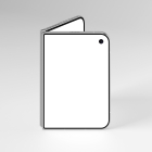 Front view of a folded smartphone standing upright, showing its blank cover display with a punch-hole camera on a plain background.